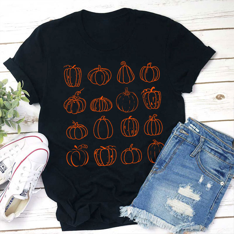 Pumpkins We Are All Different Teacher T-Shirt