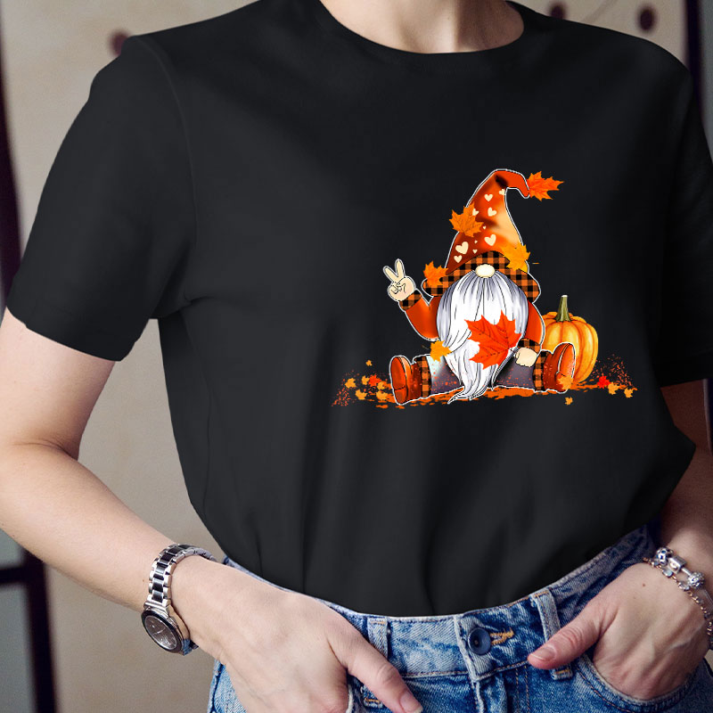 Autumn Gnome Teacher T-Shirt