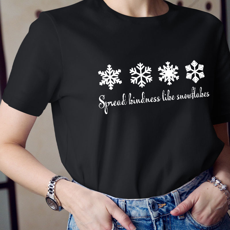 Spread Kindness Like Snowflakes Christmas Teacher T-Shirt