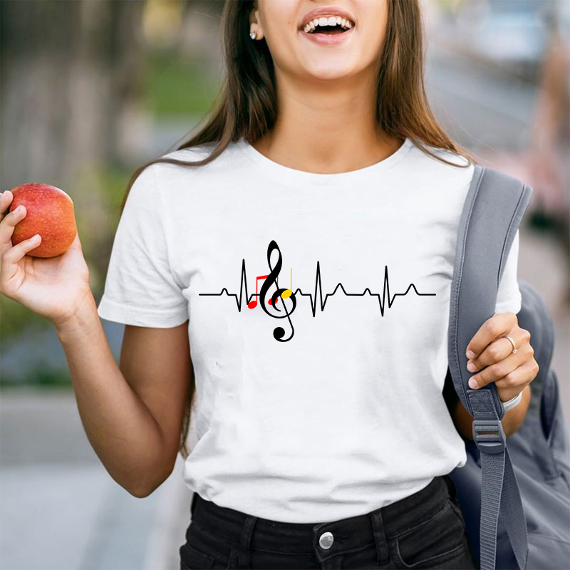 Music Stirs My Heartbeat Teacher T-Shirt