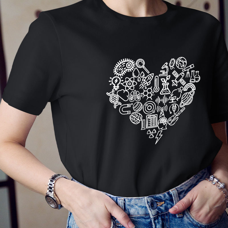 Science Heart Teacher T-Shirt