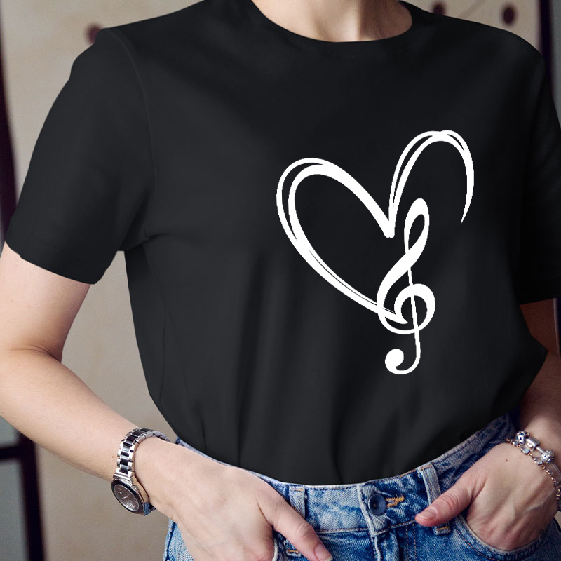 Music Note Heart Teacher T-Shirt