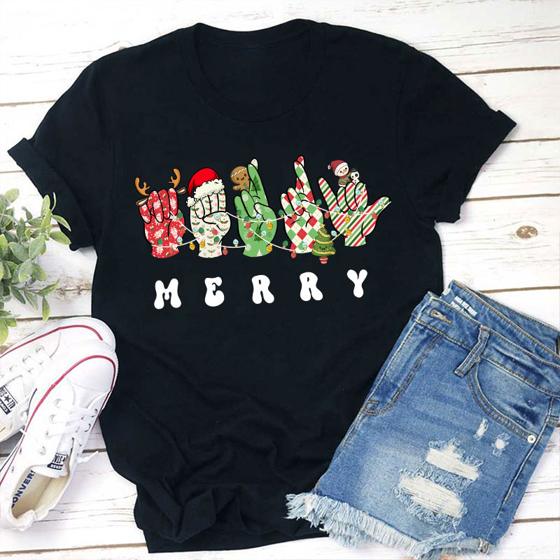 Merry Gesture Teacher T-Shirt