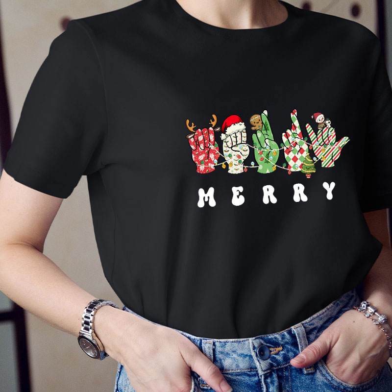 Merry Gesture Teacher T-Shirt