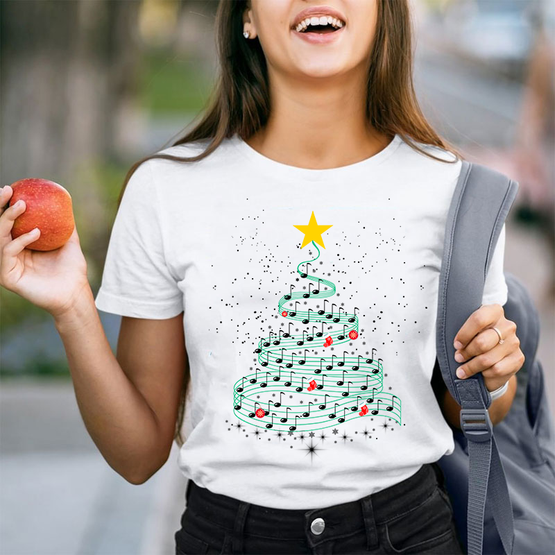 Music Note Christmas Tree Teacher T-Shirt