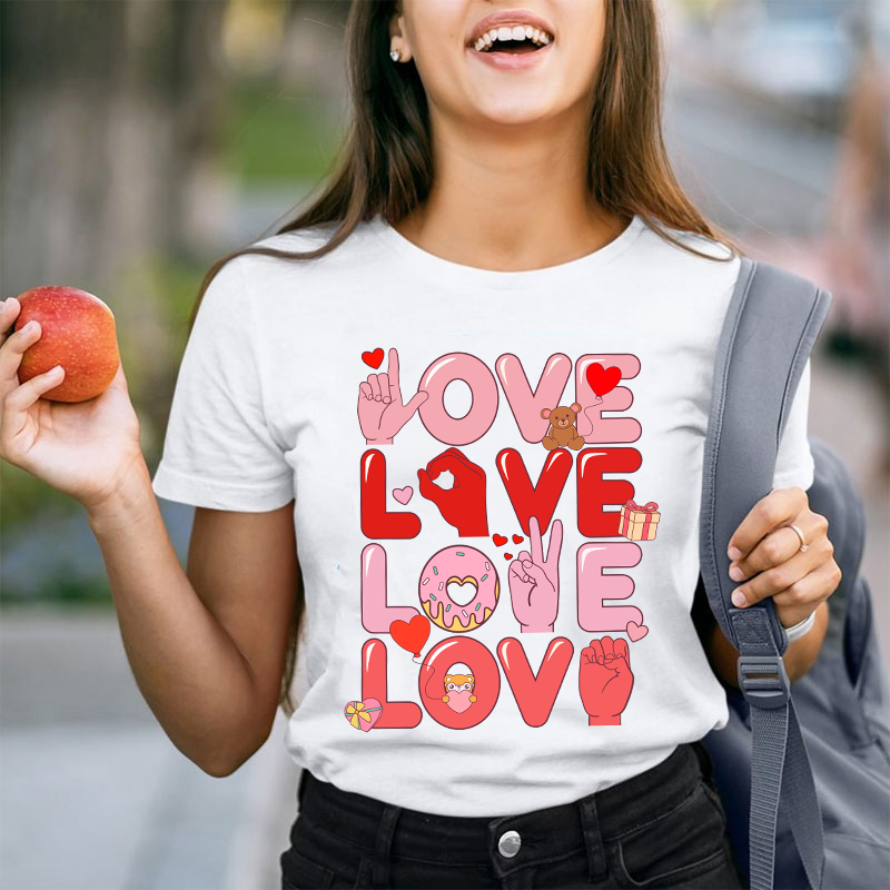 Gesture Love Teacher T-Shirt
