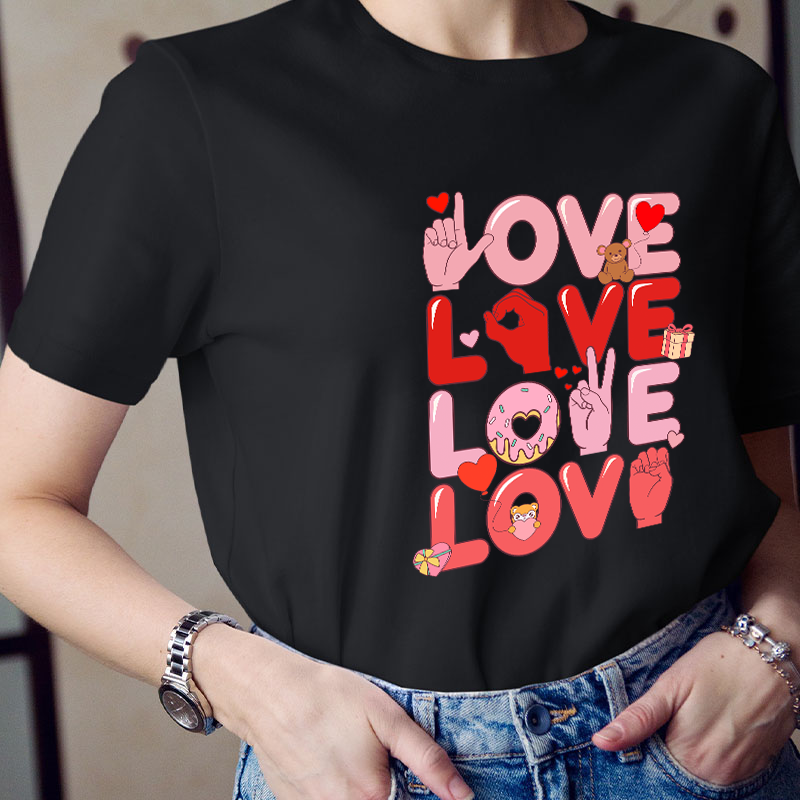 Gesture Love Teacher T-Shirt