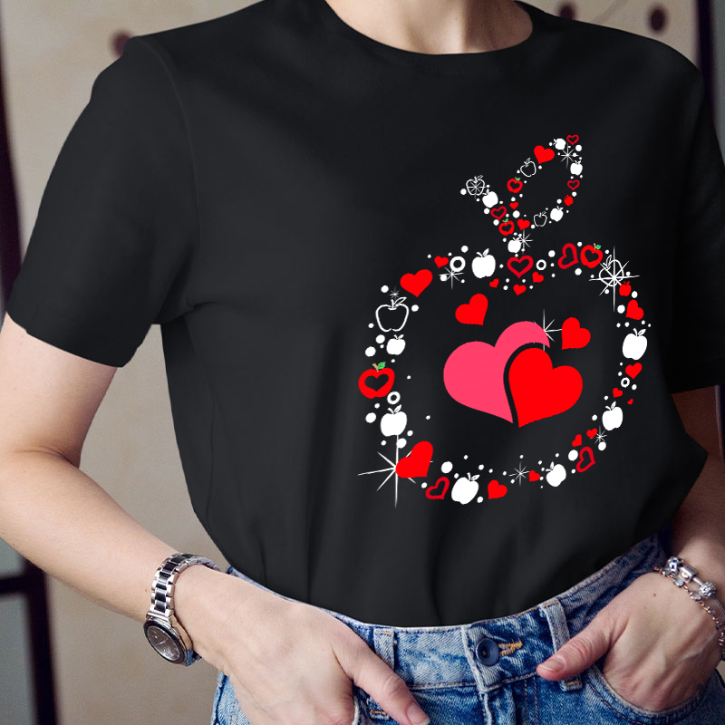 Apple Heart Teacher T-Shirt