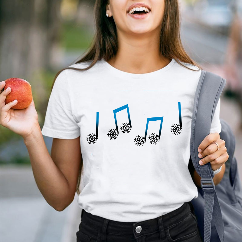 Snowflake Note Teacher T-Shirt