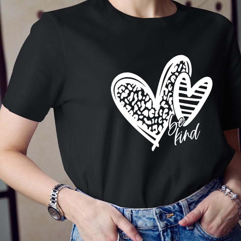 Be Kind Love Heart Teacher T-Shirt