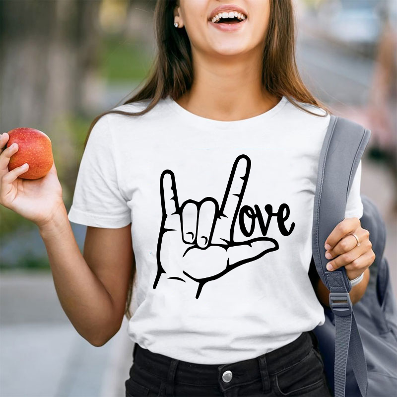 Peace Sign Love Teacher T-Shirt