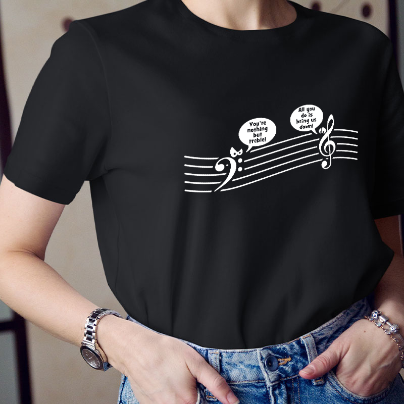 Funny Music Notes Teacher T-Shirt