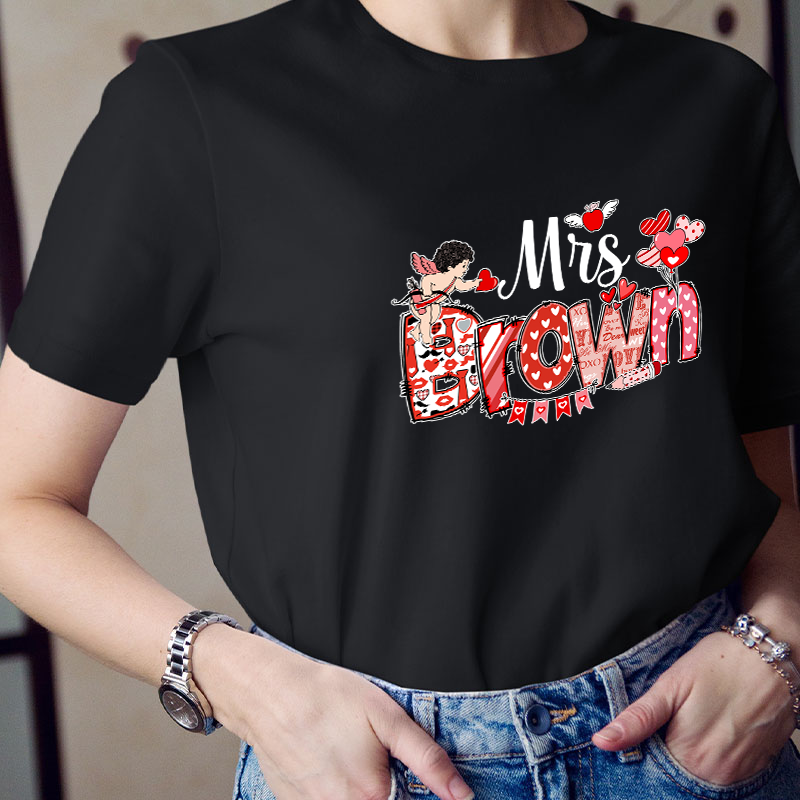 Personalized Valentine Cute Teacher T-Shirt
