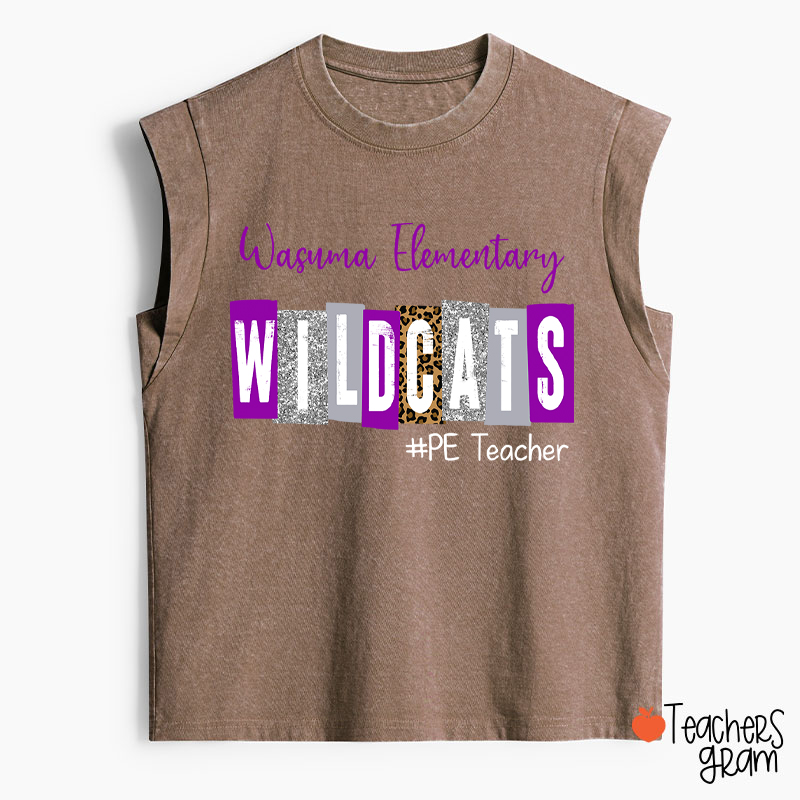 Personalized School Spirit Cheer For You Teacher Washed Tank Top