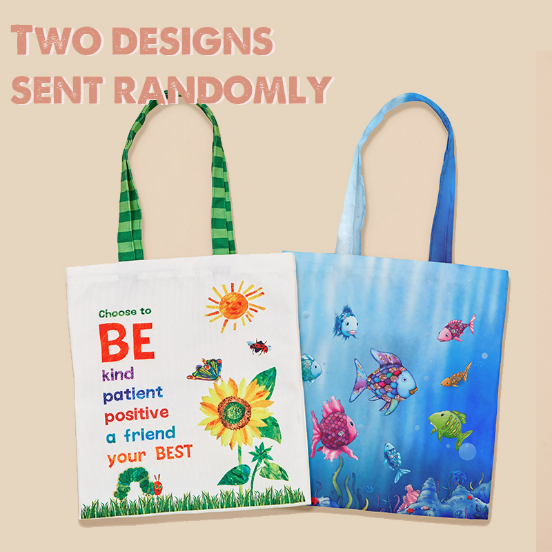 Children's Book Funny Design Two Side Teacher Tote Bag（Two designs sent randomly）