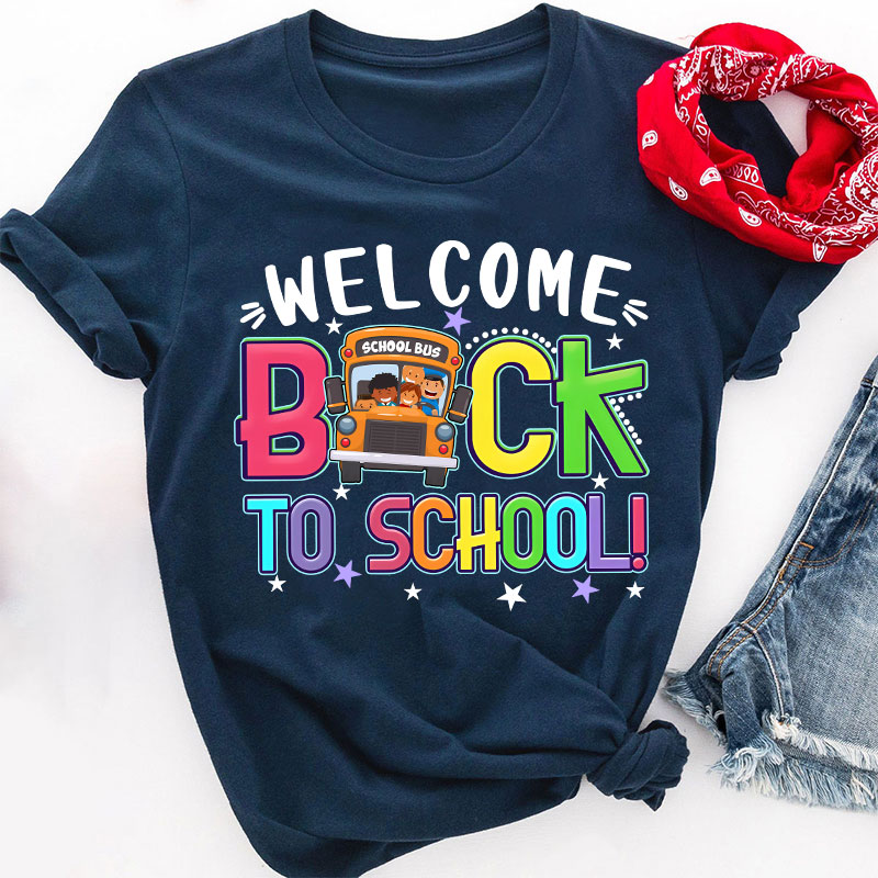 Welcome Back To School Kids School Bus Teacher T-Shirt