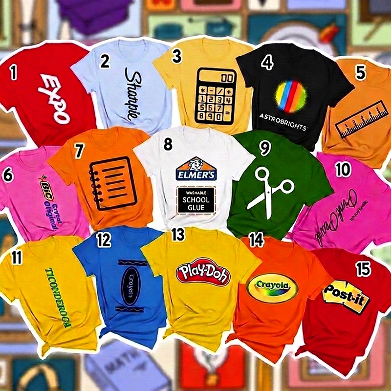 Personalized School Supply Matching Tees Teacher T-Shirt