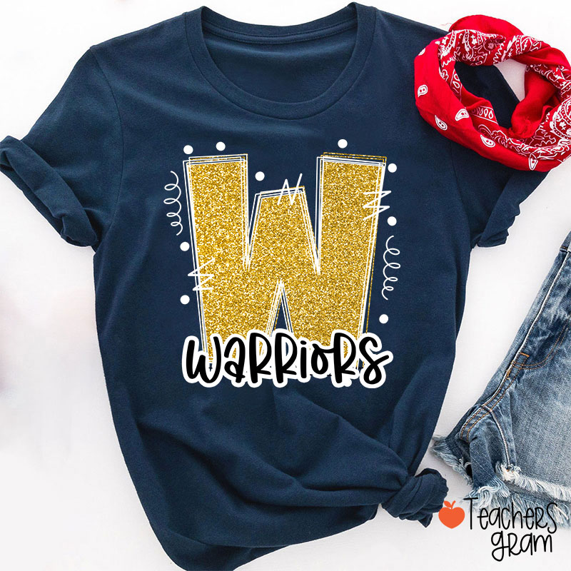 Personalized Mascot Glitter School Spirit Game Day Teacher T-Shirt