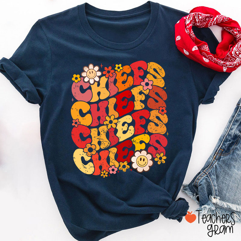 Personalized Mascot Game Day Flowers Teacher T-Shirt