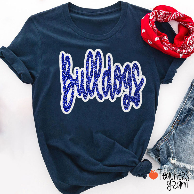 Personalized Mascot Glitter Cheer For Them Teacher T-Shirt