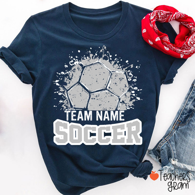Personalized Team Name And Sport Splash Effect Teacher T-Shirt
