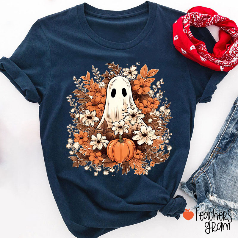 Fall Ghost Halloween Teacher T-Shirt
