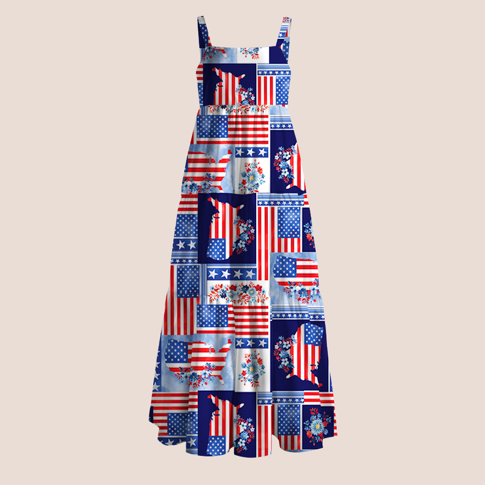 America Flag Teacher Slip Dress