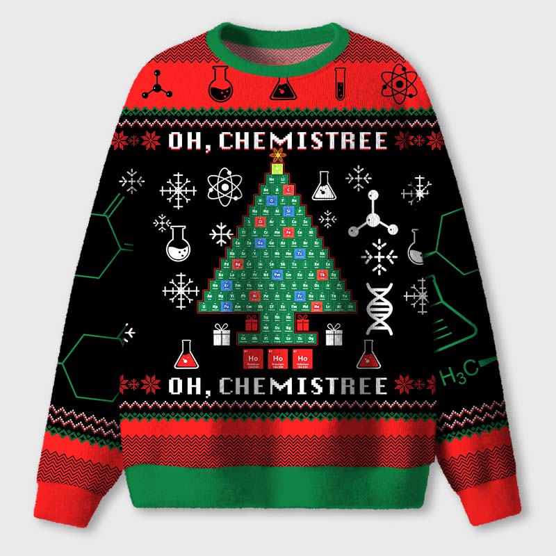 Oh Chemistree Science Teacher Ugly Fluffy Christmas Sweater