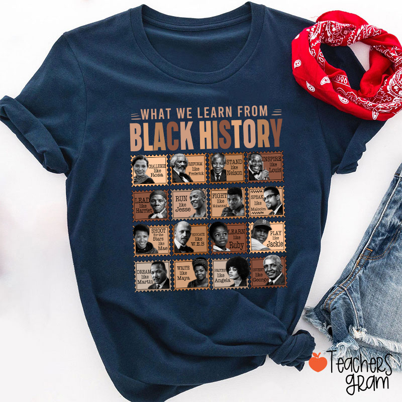 What We Learn From Black History Teacher T-Shirt