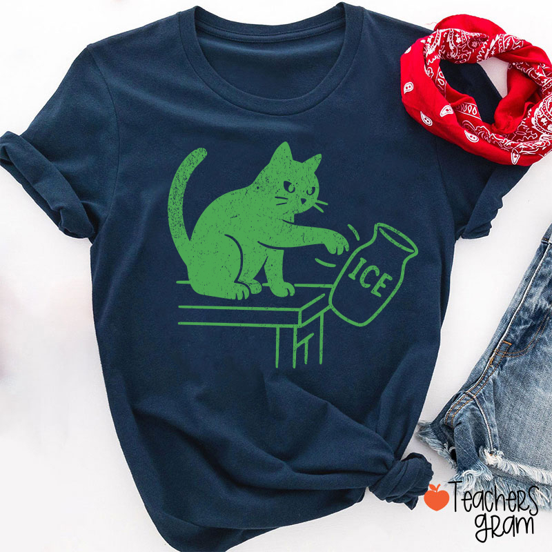 Abolish ICE Funny Cat Political Teacher T-Shirt