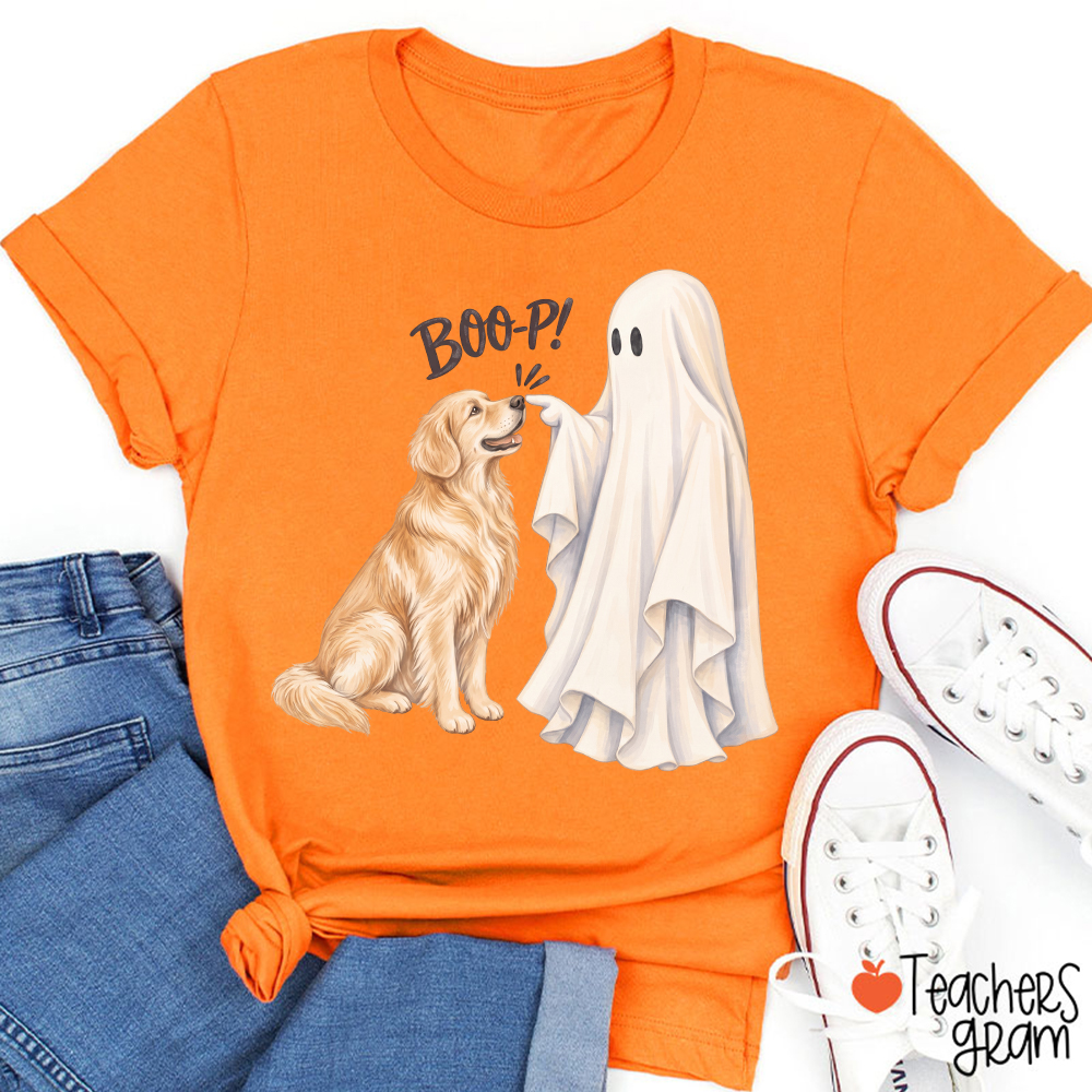 Personalized Dog Breed Ghost And Dog Breed Halloween Teacher T‑Shirt