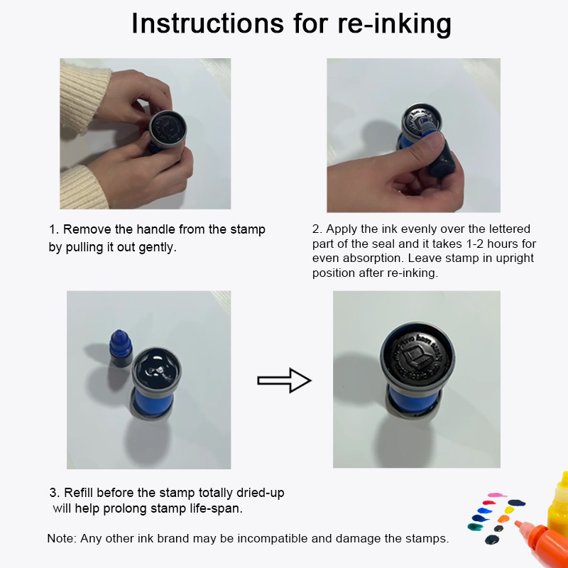 Teacher Stamp Colorful Refillable Ink