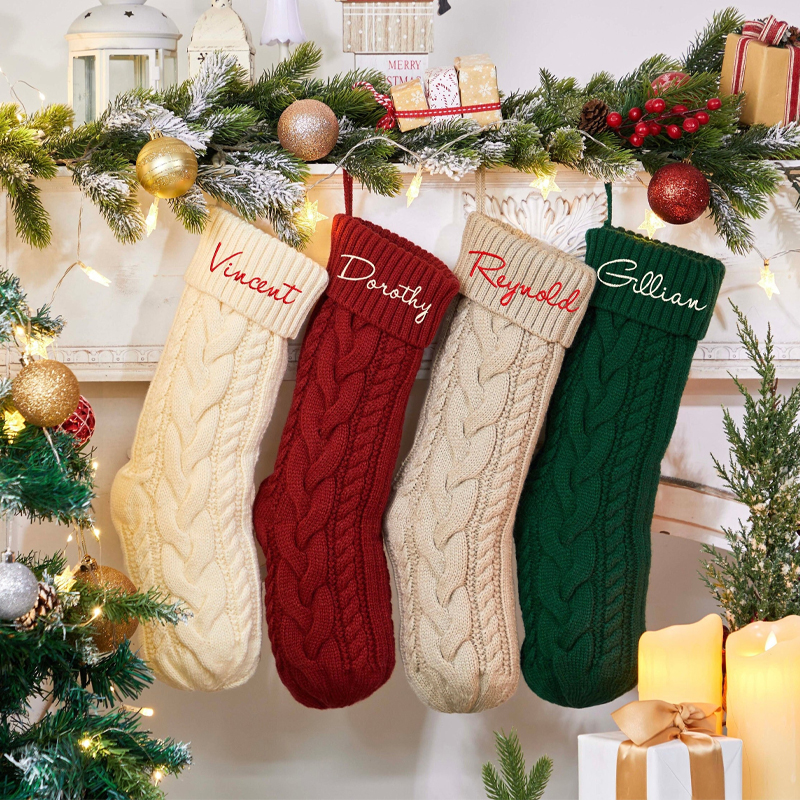 Personalized Knit Christmas Stocking