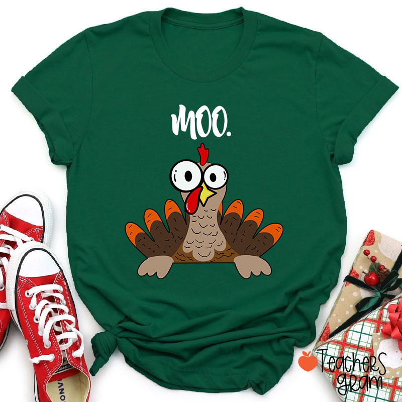 Rooster Crows Thanksgiving Teacher T-Shirt