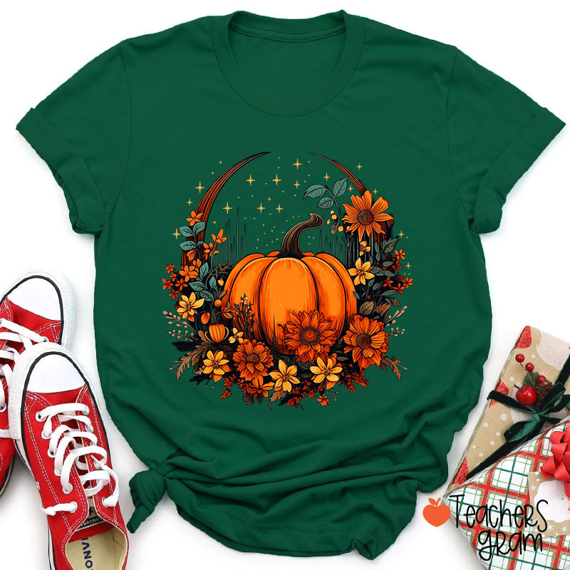 Fall Vibes Pumpkin Teacher T-Shirt