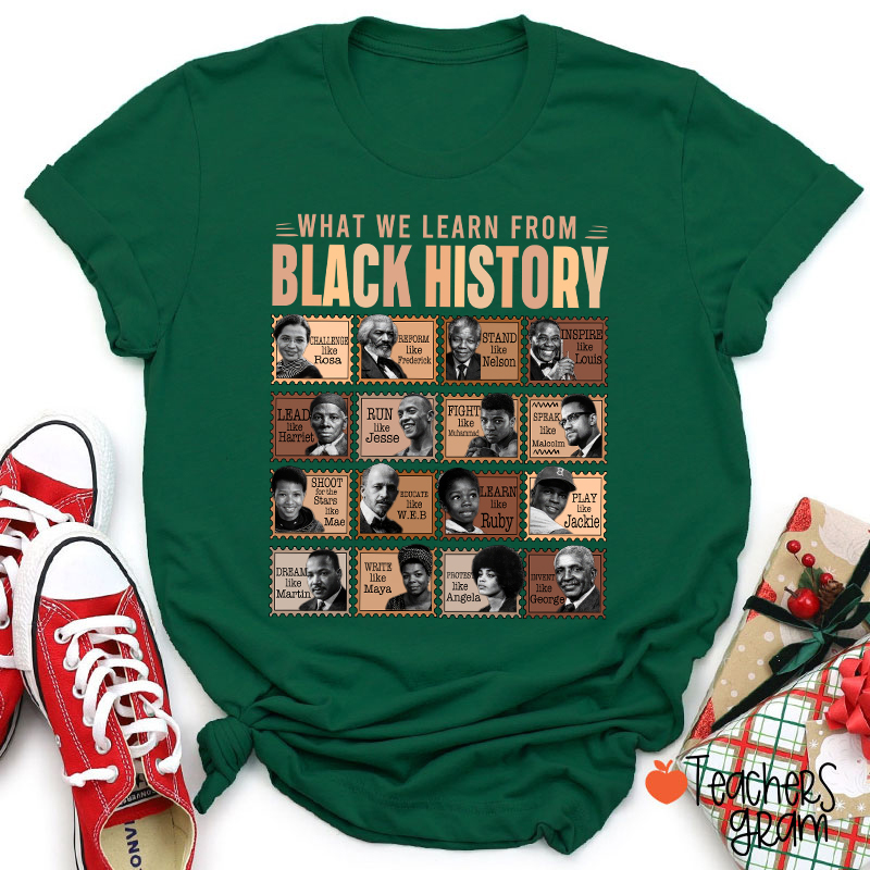 What We Learn From Black History Teacher T-Shirt