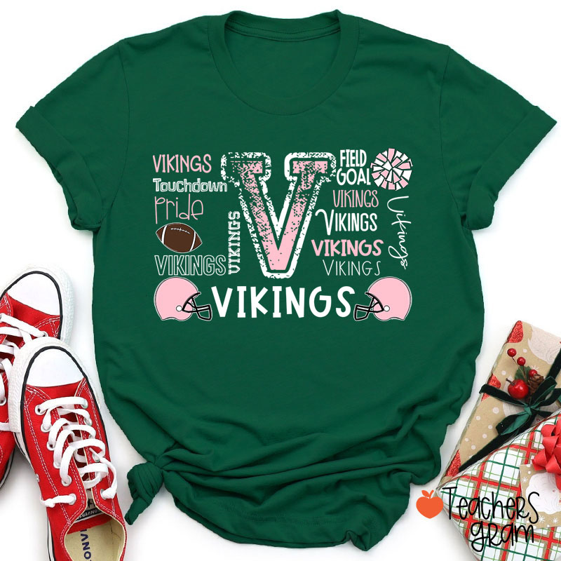 Personalized Mascot Football Pride Defense Field Goal Teacher T-Shirt