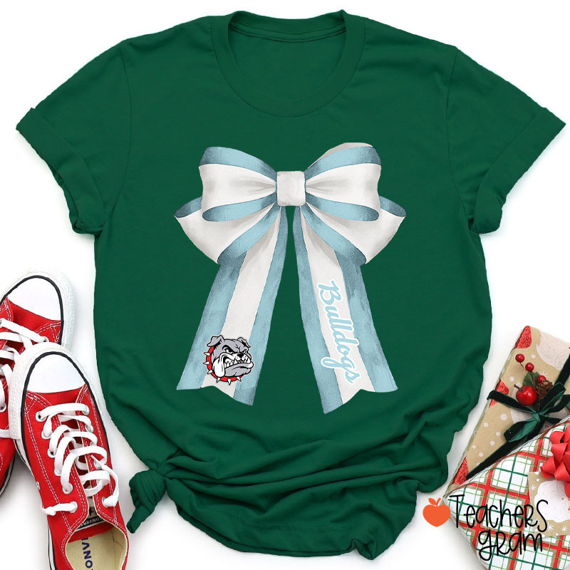 Personalized Mascot Coquette Bow Teacher T-Shirt