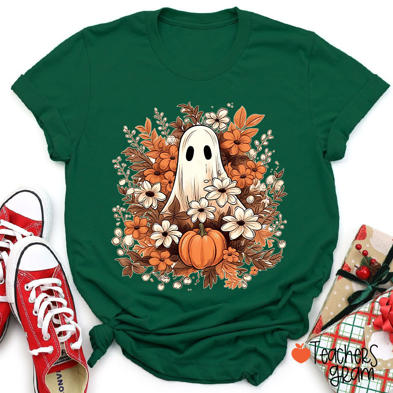 Fall Ghost Halloween Teacher T-Shirt