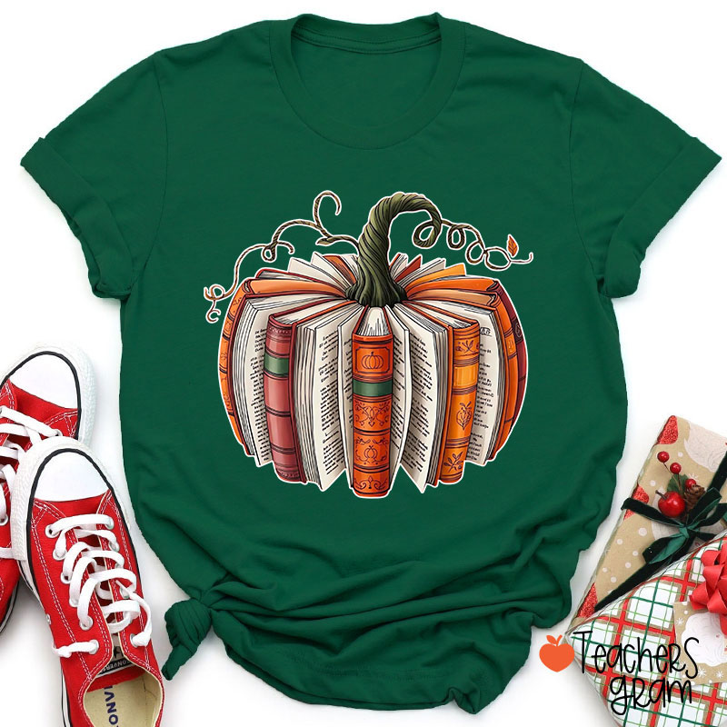 Pumpkin Book Teacher T-Shirt
