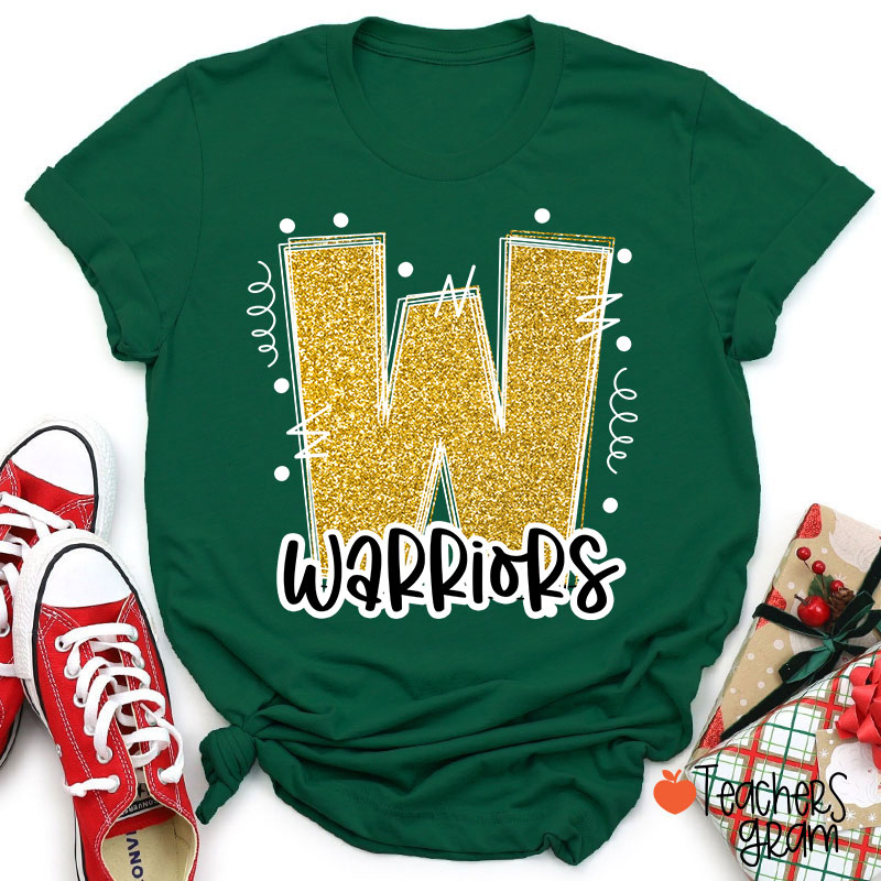 Personalized Mascot Glitter School Spirit Game Day Teacher T-Shirt