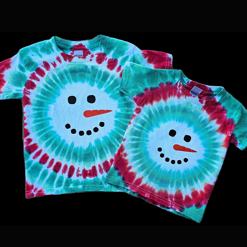 Merry Christmas Snowman Tie Dye Class T-Shirt