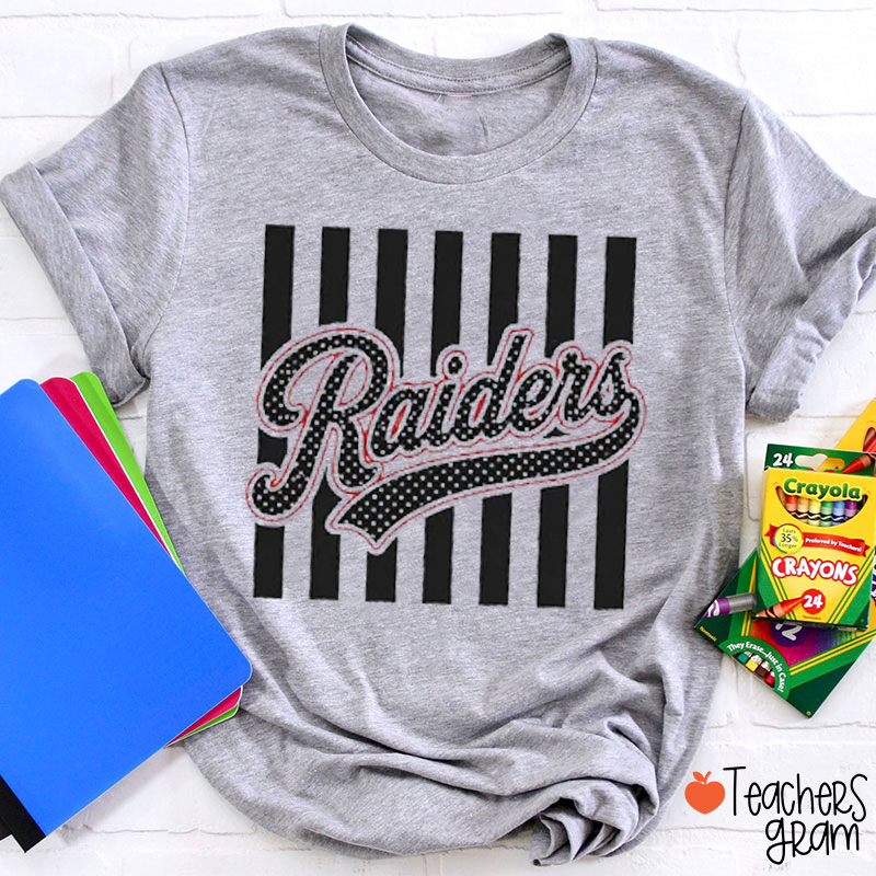 Personalized Striped Varsity Sport Teacher T-Shirt