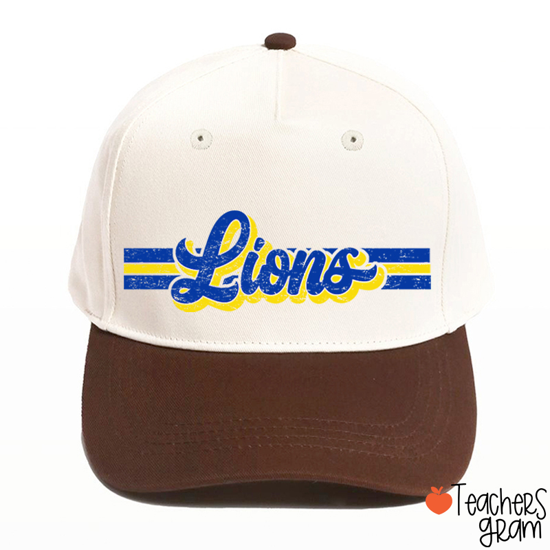 Personalized Mascot Contrast Color Line Teacher Baseball Cap