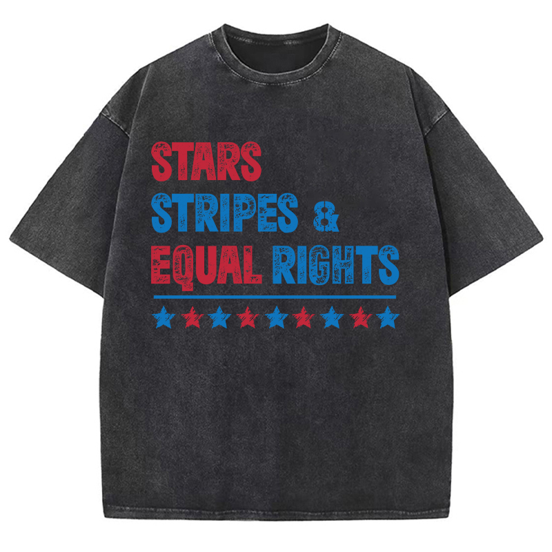 Stars Stripes And Equal Rights Teacher Washed T-Shirt