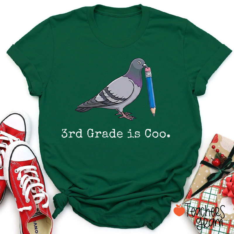 Personalized Grade Pigeon Pencil Funny Text Teacher T-Shirt