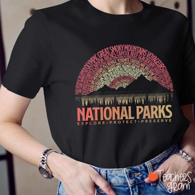 Vintage National Parks Teacher T-Shirt