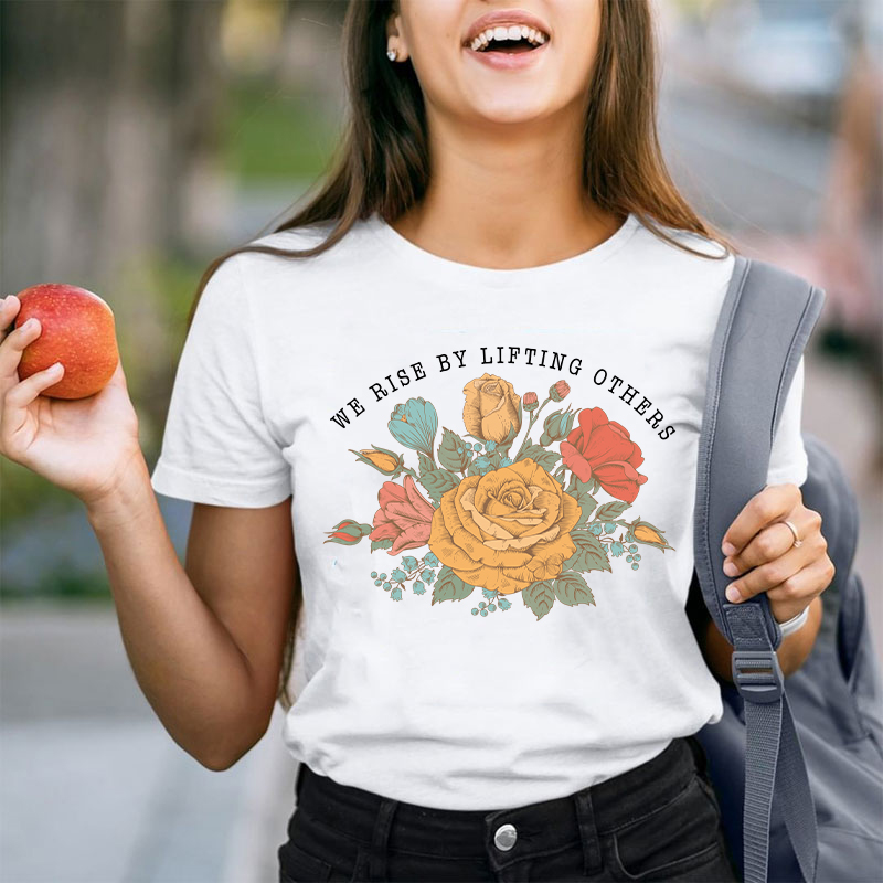 Boho We Rise By Lifting Others  Teacher T-Shirt