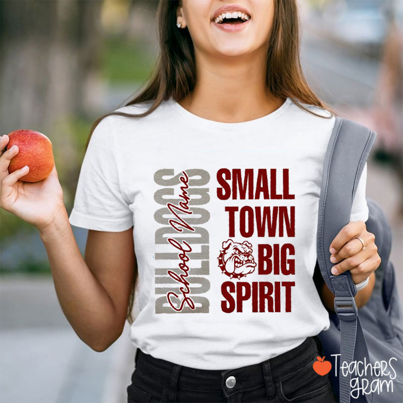 Personalized Mascot Small Town Spirit Text Teacher T-Shirt