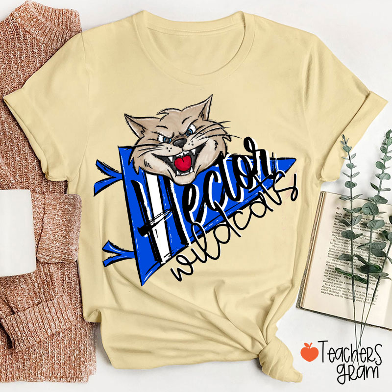 Personalized Mascot Pennant Teacher T-Shirt